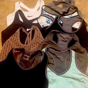 Sports bras lot of 10 size large all good shape, Nike, sport essentials, Pink
